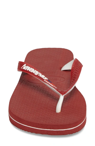 Shop Havaianas Top Mix Usa Flag Flip Flop In Red