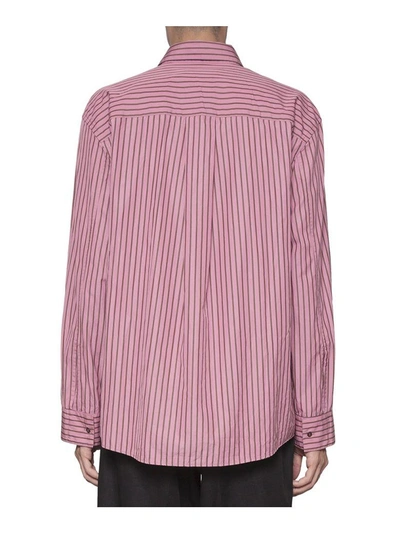 Shop Marni Striped Cotton Shirt In Rosa