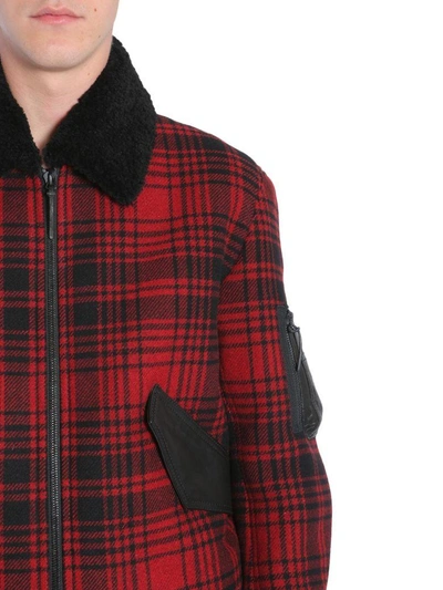 Shop Tommy Hilfiger Wool Bomber Jacket In Rosso