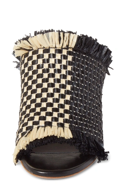 Shop Proenza Schouler Woven Fringe Mule In Black/ Beige