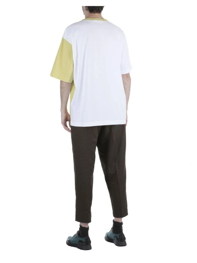 Shop Marni Cotton T-shirt In 961x Yellow-white