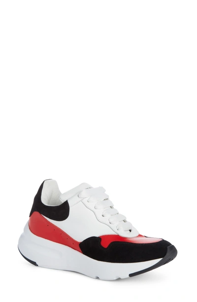 Shop Alexander Mcqueen Runner Lace-up Sneaker In Black/ Red/ White