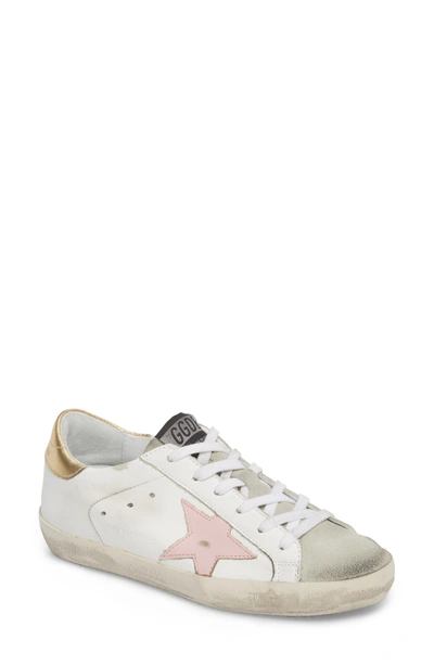 Shop Golden Goose Superstar Low Top Sneaker In White/ Gold/ Pink