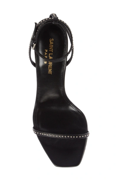 Shop Saint Laurent Opyum Ysl Studded Ankle Strap Sandal In Black