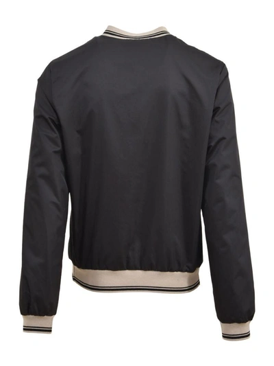 Shop Dolce & Gabbana Logoed Bomber Jacket In Black