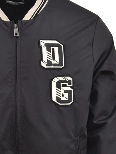 Shop Dolce & Gabbana Logoed Bomber Jacket In Black