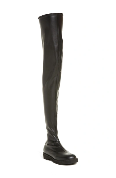 Shop Junya Watanabe Faux Leather Over The Knee Boot In Black