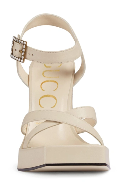 Shop Gucci Costanze Platform Sandal In White
