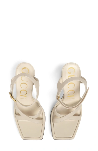 Shop Gucci Costanze Platform Sandal In White