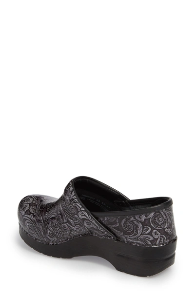 Shop Dansko 'wide Pro' Clog In Grey Tooled Patent Leather