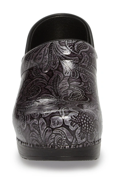 Shop Dansko 'wide Pro' Clog In Grey Tooled Patent Leather