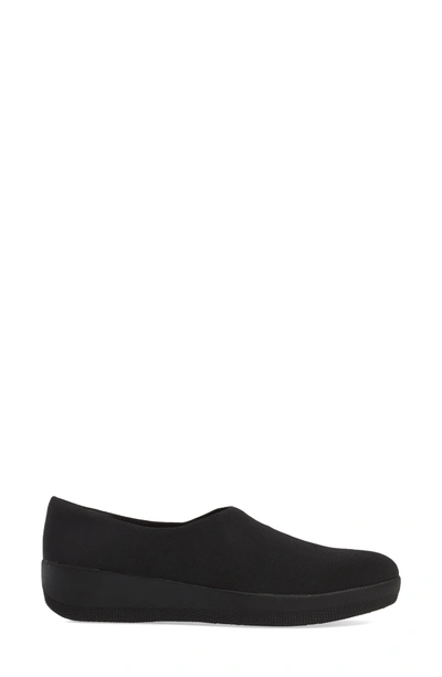 Shop Fitflop Superstretch Bobby Loafer In All Black Faux Leather