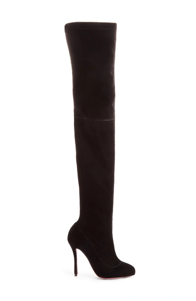 Shop Christian Louboutin Classe Over The Knee Boot In Black Velvet