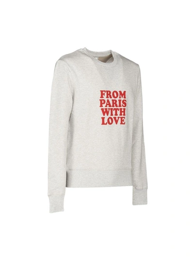 Shop Ami Alexandre Mattiussi Ami Flecce Form Paris With Love In Grey