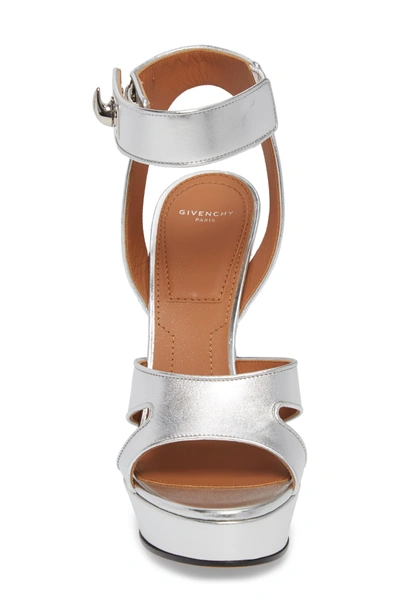 Shop Givenchy Shark Tooth Platform Sandal In Silver