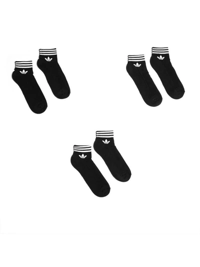 Shop Adidas Originals Trefoil Socks In Black