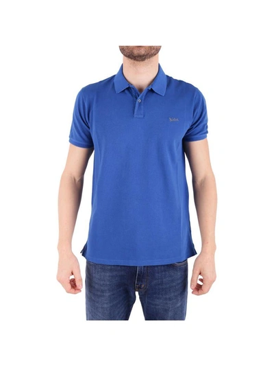 Shop Woolrich Cotton Polo Shirt In True Blue
