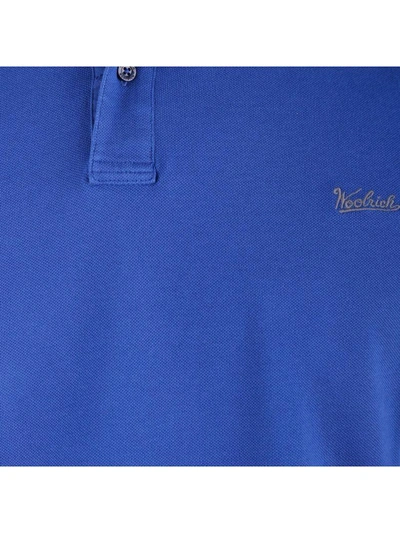 Shop Woolrich Cotton Polo Shirt In True Blue