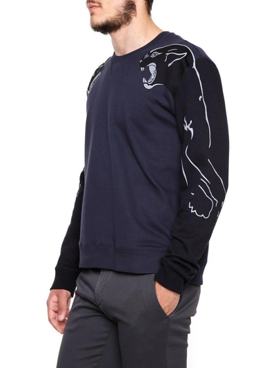 Shop Valentino Panther Sweatshirt In Navy-multicolor