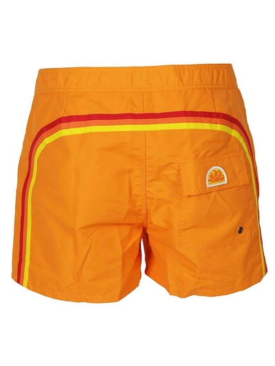 Shop Palm Angels X Sundek Swimsuit In Orange Multi