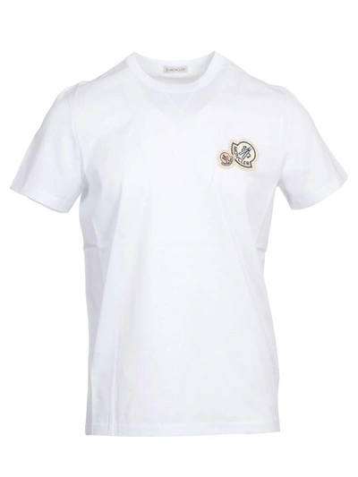 Shop Moncler Cotton T-shirt In Bianco
