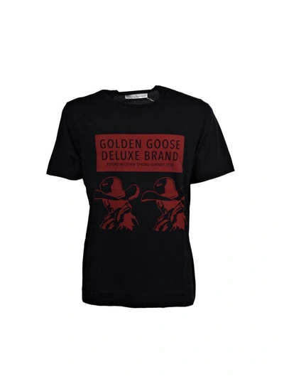 Shop Golden Goose Printed Logo T-shirt In Black