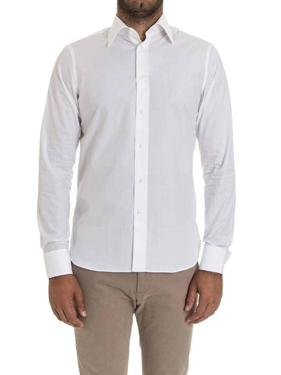 Shop G. Inglese G Inglese Cotton Shirt Double Cuff In White