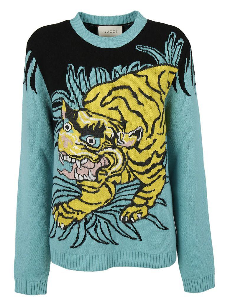 gucci tiger intarsia sweater