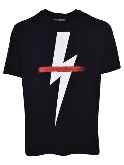 Shop Neil Barrett Thunder Bolt Printed T-shirt In Nero-bianco-rosso