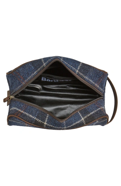 Shop Barbour Tartan Dopp Kit In Navy / Rust Tartan