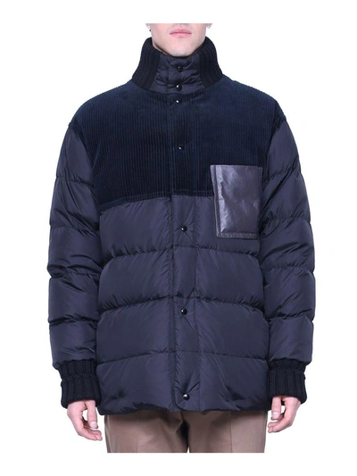 Shop Marni Corduroy Trimmed Down Jacket In Nero