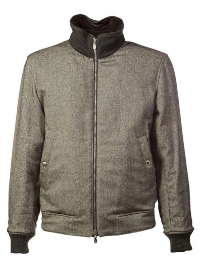 Shop Brunello Cucinelli Reversible Leather Jacket In Eboni