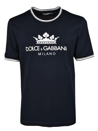 Shop Dolce & Gabbana Logo Print T-shirt In Blu
