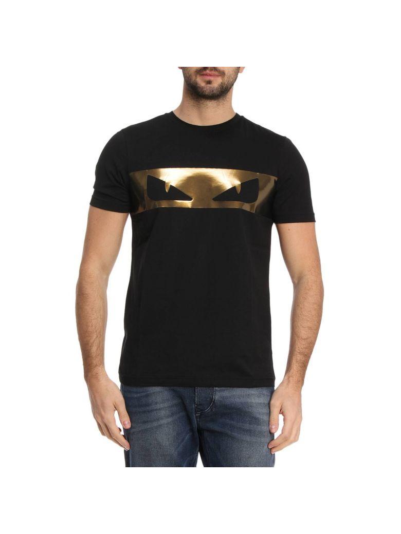 fendi t shirt black and gold