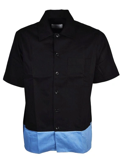 Shop Ami Alexandre Mattiussi Short Sleeve Shirt In Black-blue