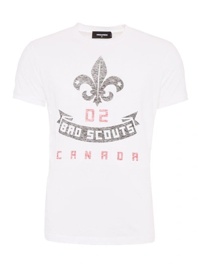 Shop Dsquared2 Bad Scouts T-shirt In Biancobianco