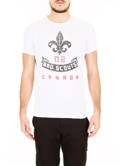 Shop Dsquared2 Bad Scouts T-shirt In Biancobianco