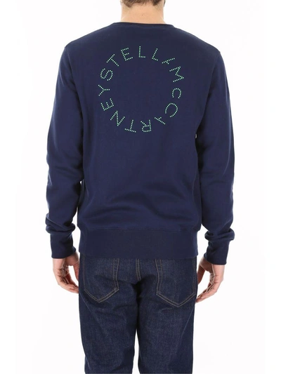 Shop Stella Mccartney Logo Print Sweatshirt In Navyblu