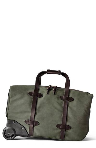 Shop Filson Small Rolling Duffel Bag - Green In Otter Green