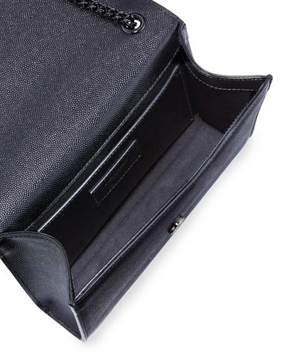 Saint Laurent Kate Small Grain De Poudre Chain Shoulder Bag, Black Hardware In Black