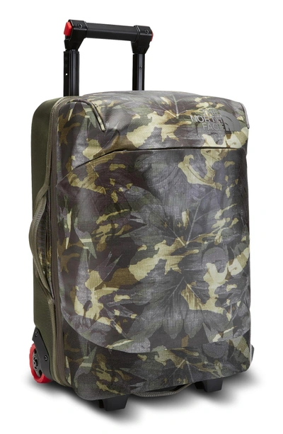 Shop The North Face Stratoliner Medium Wheeled Carry-on - Green In English Green Camo/ Taupe
