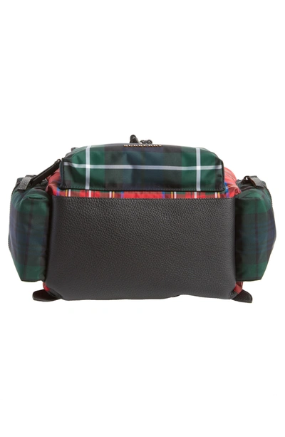 Shop Burberry Tartan Backpack - Red In Military Red