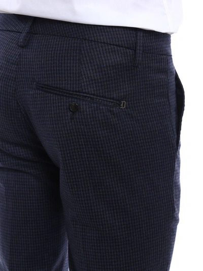 Shop Dondup Gaubert Gingham Wool Trousers In Blue