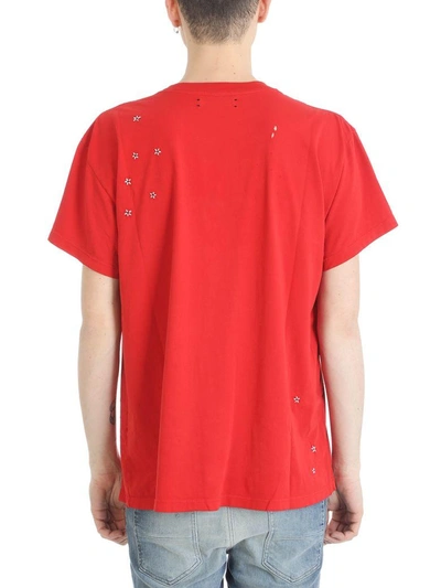 Shop Amiri Vintage Army Red Cotton T-shirt