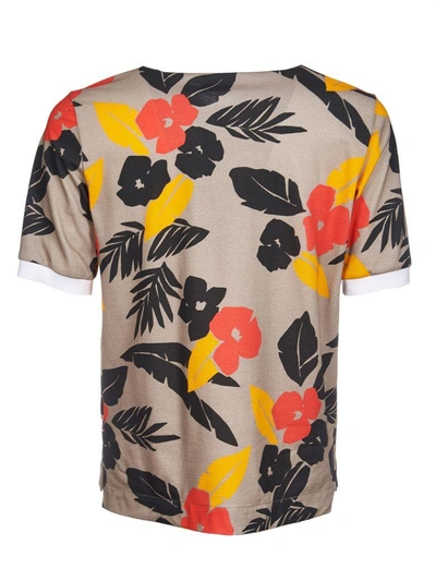Shop Msgm Tropical Print Polo Shirt In Multicolor