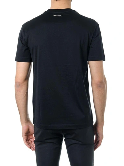 Shop Les Hommes Dragon Print Black Cotton T-shirt