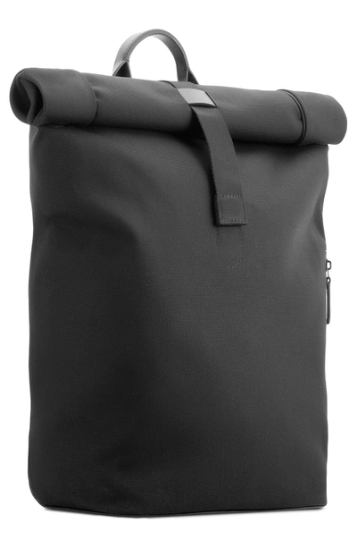 Shop Troubadour Nylon Backpack In Black Nylon/ Black Leather