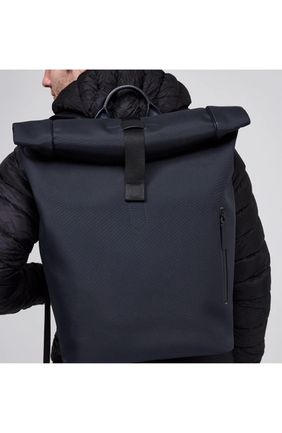 Shop Troubadour Nylon Backpack In Black Nylon/ Black Leather