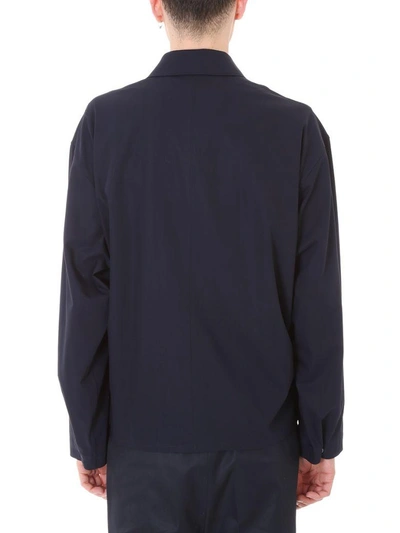 Shop Jil Sander Portofino Blue Cotton Jacket
