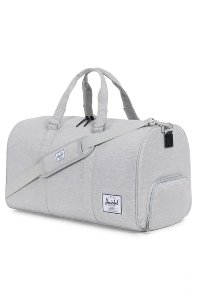 Shop Herschel Supply Co. Novel Duffle Bag - Grey In Light Grey Crosshatch